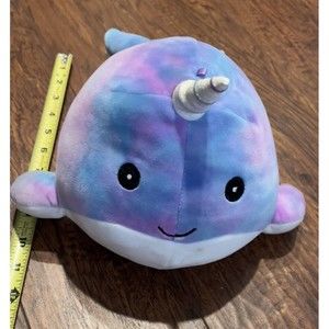 SQUISHMALLOW 12” Narwhal Soft Plush UNICORN WHALE Purple-Tye Dye Kelly Toy